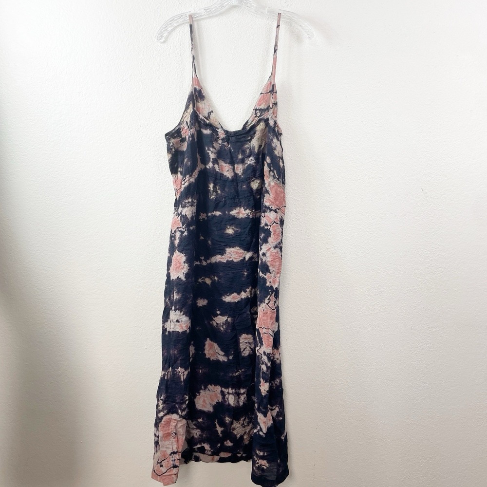 LACAUSA LA CAUSA Tie Dye Crinkle Midi Dress Sleeveless Boho Festival Beach XL - Picture 3 of 6